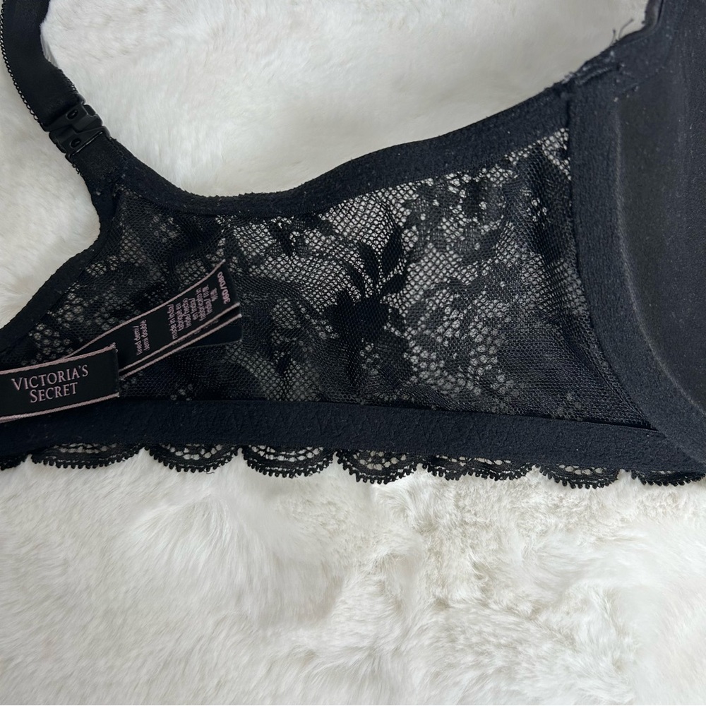 VICTORIA’S SECRET Women’s Dream Angel Lined Demi Bra Black Smooth Lace 36D - Picture 5 of 11